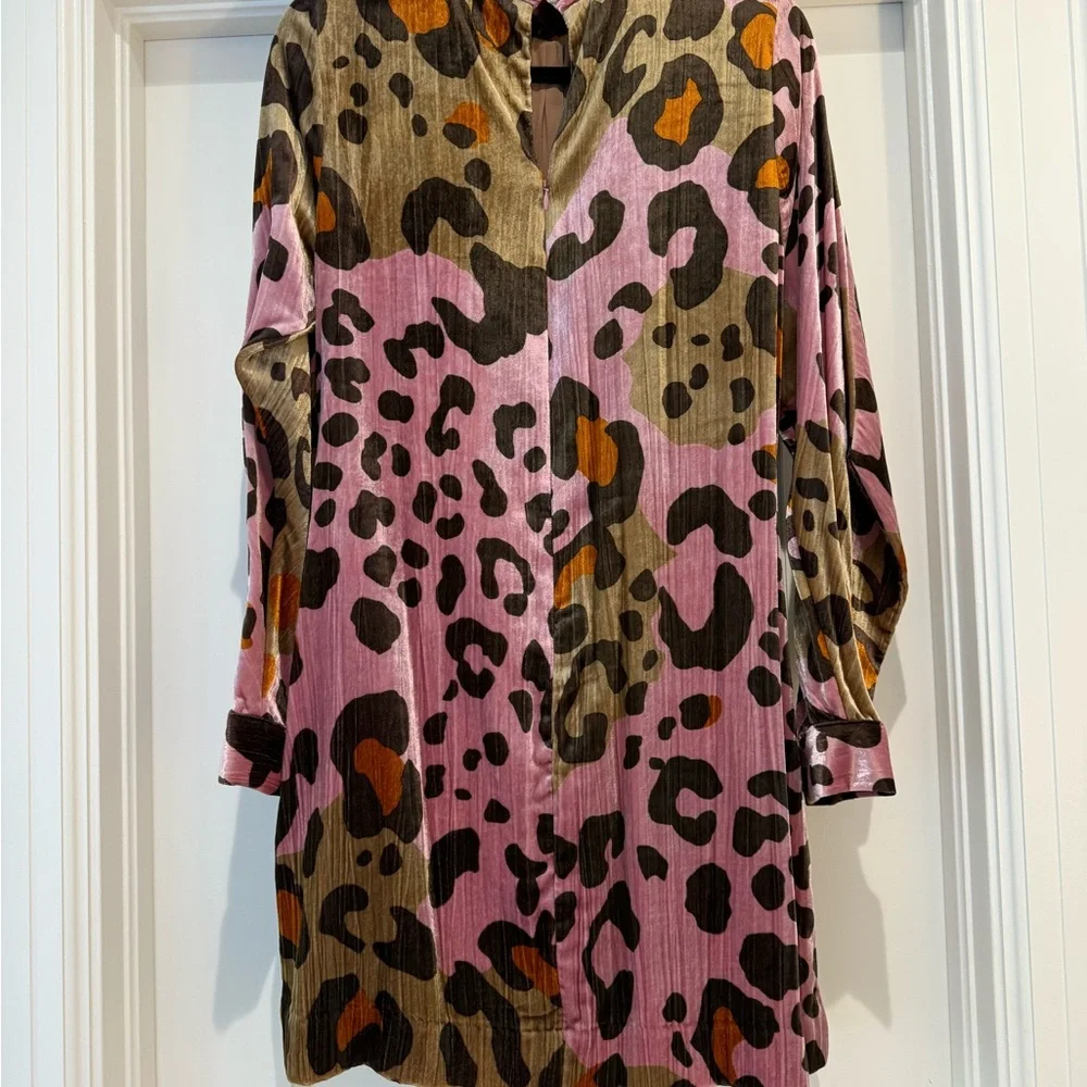 Anthropologie Layla Leopard Velvet Mini Dress - Picture 6 of 8